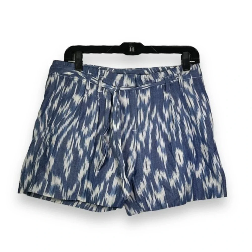 Tommy Hilfiger Beachy Blue and White Belted Bermuda Shorts Size 8 - 